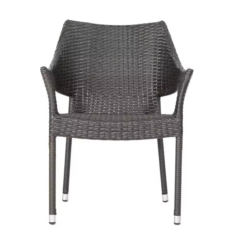 Christopher Knight Home Laura, set da pranzo a 5 pezzi in rattan e ferro con tavolo in legno di acacia con base a X