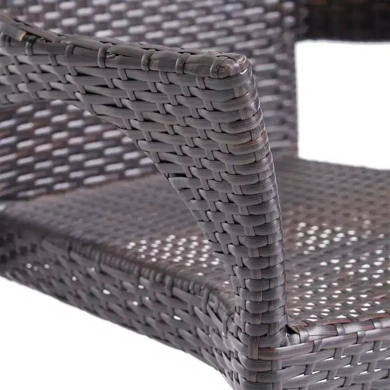 Christopher Knight Home Laura, set da pranzo a 5 pezzi in rattan e ferro con tavolo in legno di acacia con base a X