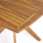 Christopher Knight Home Laura, set da pranzo a 5 pezzi in rattan e ferro con tavolo in legno di acacia con base a X
