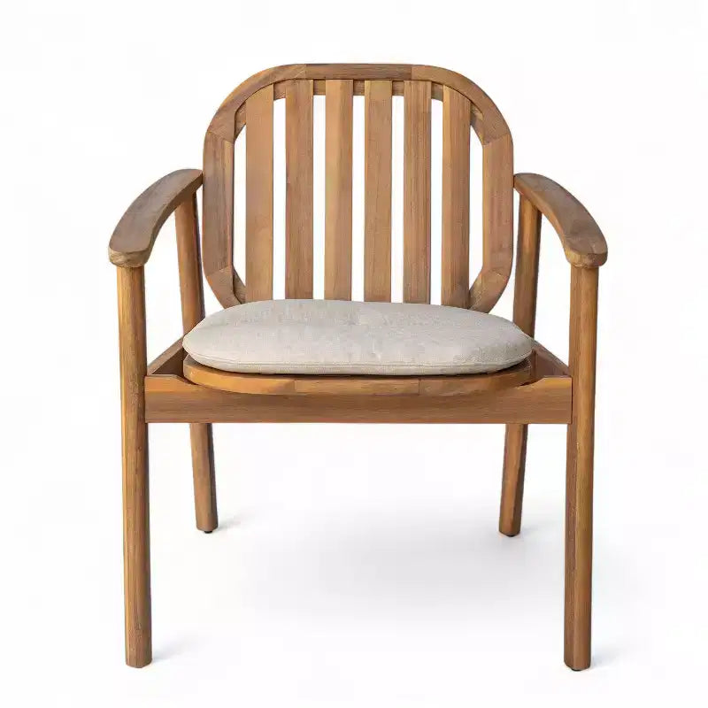 Christopher Knight Home Kennen, set da pranzo da esterno in legno di acacia rustico, 7 pezzi, con cuscini