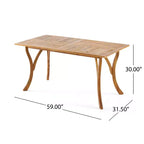 Set da pranzo da 7 pezzi Christopher Knight Home Caraga per esterni in legno di acacia e vimini con cuscini