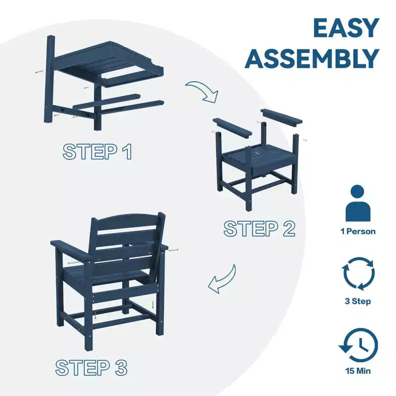 Hyleory Set da Pranzo per Esterni da 6 Pezzi in HDPE con Tavolo Rettangolare e Foro per Ombrellone, Panca e Poltrone