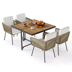 Costway Set da Pranzo da Giardino 5 Pezzi Tavolo Rettangolare e Sedie per Esterni