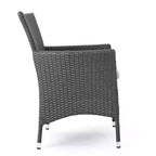Christopher Knight Home Moralis Set da Pranzo da Esterno a 7 Pezzi in Legno di Acacia e Vimini con Cuscino