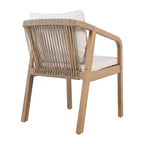 Christopher Knight Home Olcott - Set da pranzo da esterno a 5 pezzi in legno di acacia con tavolo allungabile e poltrone in corda intrecciata