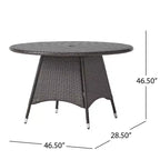 GDFStudio Carysfort Set da Pranzo da Esterno in Vimini a 5 Pezzi con Cuscino Idrorepellente