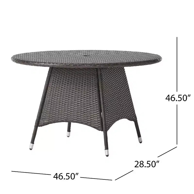 GDFStudio Carysfort Set da Pranzo da Esterno in Vimini a 5 Pezzi con Cuscino Idrorepellente