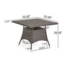Set da pranzo impilabile da 5 pezzi in vimini per esterni Galvez GDFStudio