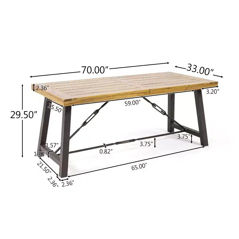 Ensemble de salle à manger GDFStudio Soltice 6 pièces en osier et bois d'acacia avec banc