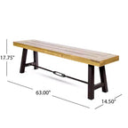 Ensemble de salle à manger GDFStudio Soltice 6 pièces en osier et bois d'acacia avec banc