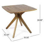 Set da pranzo da 5 pezzi Tunica per esterni di GDFStudio in legno di acacia e vimini
