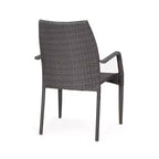 Set da pranzo Rue da 5 pezzi per esterni in vimini e vetro temperato GDFStudio