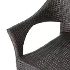 GDFStudio Blythe Set da pranzo da 5 pezzi in vimini e vetro temperato per esterni