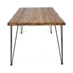 Set da pranzo GDFStudio Dalupiri da 7 pezzi per esterni in vimini e legno di acacia