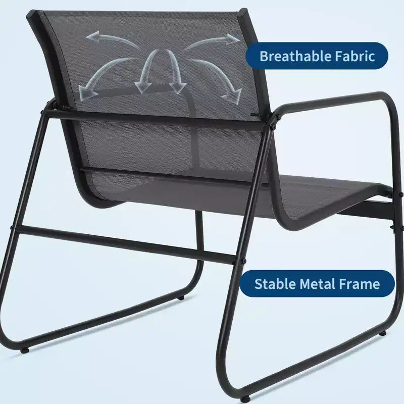 Set di mobili da conversazione per esterni da 4 pezzi, set di tavolo e sedie da esterno in Textilene resistente alle intemperie, mobili da patio piccoli per balcone e giardino