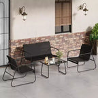 Set di mobili da conversazione per esterni da 4 pezzi, set di tavolo e sedie da esterno in Textilene resistente alle intemperie, mobili da patio piccoli per balcone e giardino