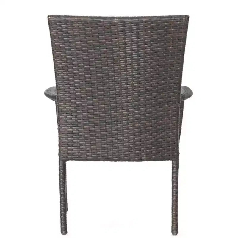 Christopher Knight Home Kama Set da Pranzo da Esterno in Vimini da 9 Pezzi con Tavolo Quadrato da 64 Pollici e Sedie Impilabili