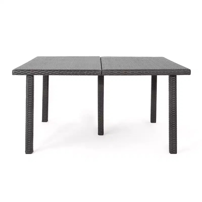 Christopher Knight Home Kama Set da Pranzo da Esterno in Vimini da 9 Pezzi con Tavolo Quadrato da 64 Pollici e Sedie Impilabili