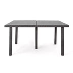 Christopher Knight Home Kama Set da Pranzo da Esterno in Vimini da 9 Pezzi con Tavolo Quadrato da 64 Pollici e Sedie Impilabili