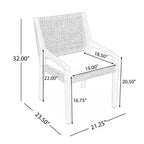 NAYSAYE Set da Pranzo per Esterni Tavolo in Legno di Acacia con Sedie in Vimini e Cuscini per Giardino e Patio, Teak, 23.5*21.25*32