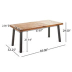 Set da pranzo per patio NAYSAYE, tavolo da esterno in legno di acacia con sedie in vimini e cuscini per giardino, patio, terrazza, Teak, 23.5*21.25*32