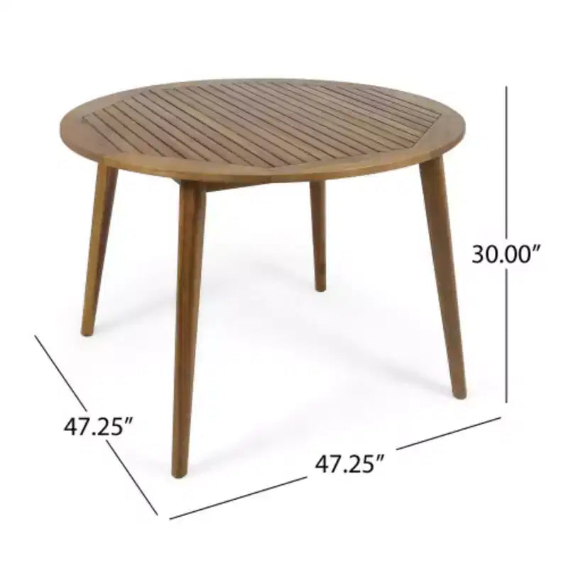 Set da pranzo NAYSAYE per esterni con tavolo in legno di acacia e sedie in vimini con cuscini per giardino, patio, marrone e crema, 23.5*21.25*32