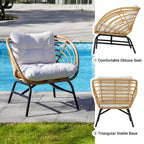 GRANDPATIO Set da 5 pezzi per esterno con divanetto in vimini