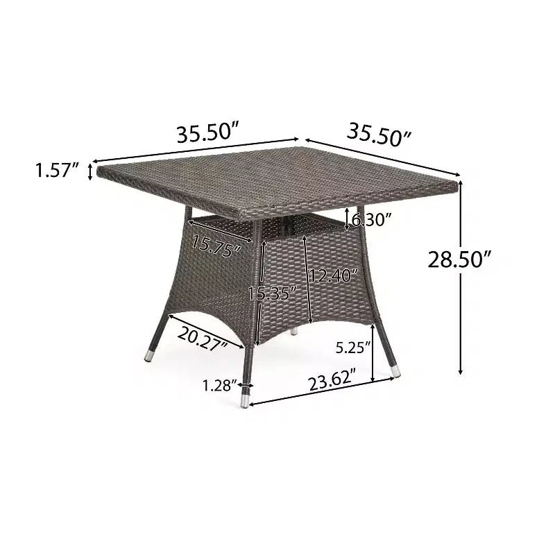 Christopher Knight Home Campbell Set da pranzo da esterno in vimini a 5 pezzi con cuscino