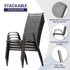 Set da pranzo da esterno Hyleory Elegant 5 pezzi con sedie impilabili e tavolo da pranzo in ferro