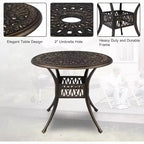 Set da pranzo VINGLI a 5 pezzi per esterni, tavolo e sedie da esterno in alluminio pressofuso per tutte le stagioni con cuscino, set da pranzo per patio esterno