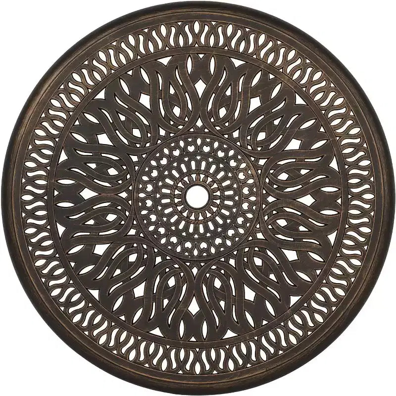 Set da pranzo VINGLI a 5 pezzi per esterni, tavolo e sedie da esterno in alluminio pressofuso per tutte le stagioni con cuscino, set da pranzo per patio esterno