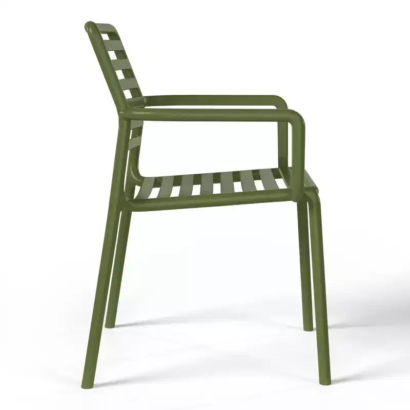 WestinTrends Playa Ensemble de table à manger de 5 pièces en métal pour l'intérieur et l'extérieur avec chaises de patio en plastique empilables
