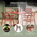 WestinTrends Playa Ensemble de table à manger de 5 pièces en métal pour l'intérieur et l'extérieur avec chaises de patio en plastique empilables