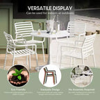 WestinTrends Playa Ensemble de table à manger de 5 pièces en métal pour l'intérieur et l'extérieur avec chaises de patio en plastique empilables