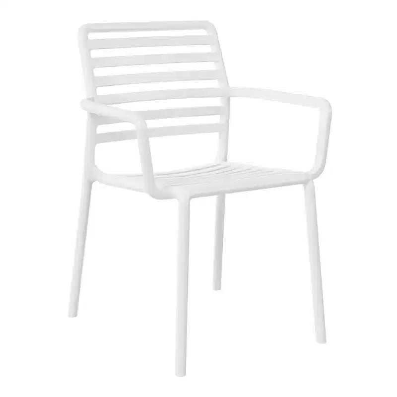 WestinTrends Playa Ensemble de table à manger de 5 pièces en métal pour l'intérieur et l'extérieur avec chaises de patio en plastique empilables