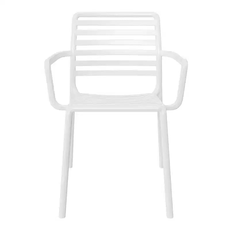 WestinTrends Playa Ensemble de table à manger de 5 pièces en métal pour l'intérieur et l'extérieur avec chaises de patio en plastique empilables