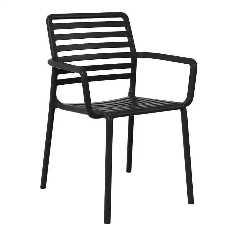 WestinTrends Playa Ensemble de table à manger de 5 pièces en métal pour l'intérieur et l'extérieur avec chaises de patio en plastique empilables