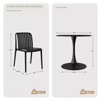 Set da pranzo da esterni WestinTrends Playa 5 pezzi con tavolo in metallo e sedie impilabili in resina da patio