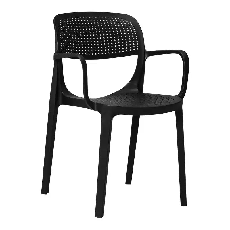 WestinTrends Playa, set da 5 pezzi, tavolo da bistrò rotondo in metallo e sedie impilabili in resina da esterno