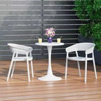 Ensemble de table à manger de patio WestinTrends Playa 3 pièces en métal, pour l'intérieur et l'extérieur, avec chaises de patio empilables