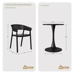 Ensemble de table à manger de patio WestinTrends Playa 3 pièces en métal, pour l'intérieur et l'extérieur, avec chaises de patio empilables