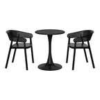 WestinTrends Playa 3-Piece Indoor Outdoor Metal Patio Dining Table Set With Stackable Patio Chairs