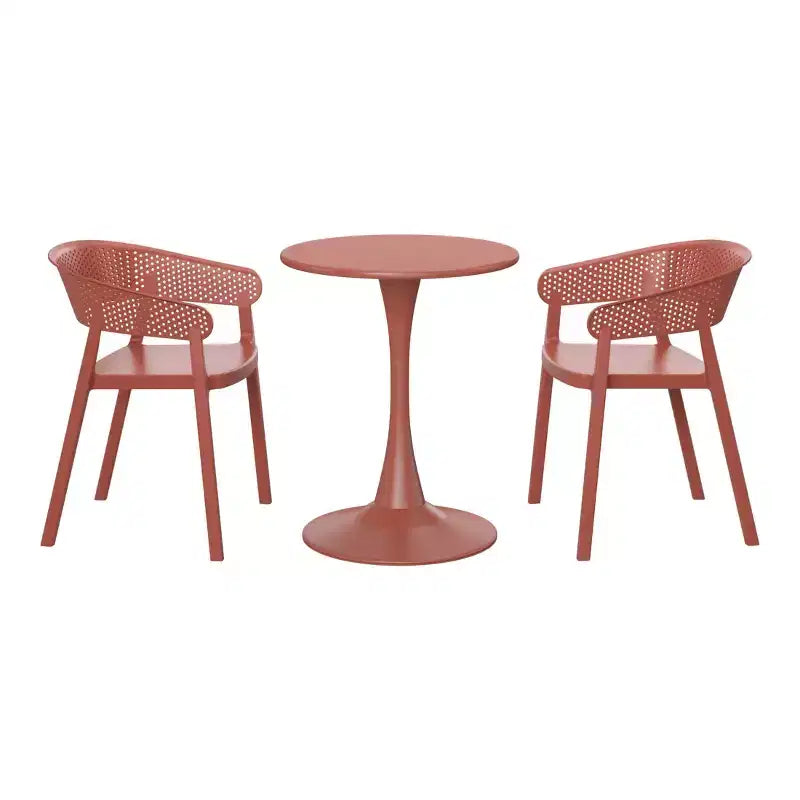 Ensemble de table à manger de patio WestinTrends Playa 3 pièces en métal, pour l'intérieur et l'extérieur, avec chaises de patio empilables