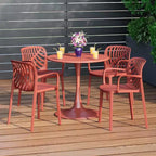 Ensemble de salle à manger d'extérieur et d'intérieur WestinTrends Playa 5 pièces en métal avec chaises de patio empilables