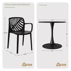 Ensemble de salle à manger d'extérieur et d'intérieur WestinTrends Playa 5 pièces en métal avec chaises de patio empilables