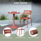 Ensemble de table à manger de patio ronde en métal 5 pièces d'intérieur/extérieur WestinTrends Playa avec chaises de patio empilables