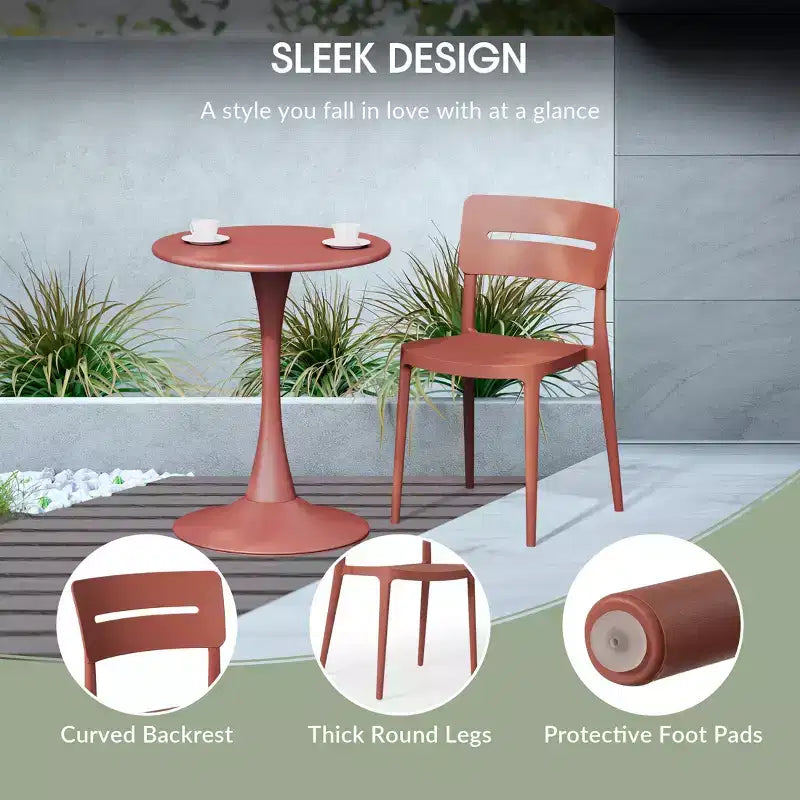 Ensemble de table à manger de patio ronde en métal 5 pièces d'intérieur/extérieur WestinTrends Playa avec chaises de patio empilables