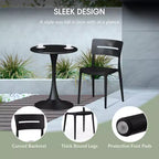 Ensemble de table à manger de patio ronde en métal 5 pièces d'intérieur/extérieur WestinTrends Playa avec chaises de patio empilables