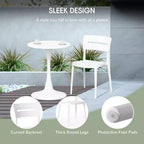 Ensemble de table à manger de patio ronde en métal 5 pièces d'intérieur/extérieur WestinTrends Playa avec chaises de patio empilables