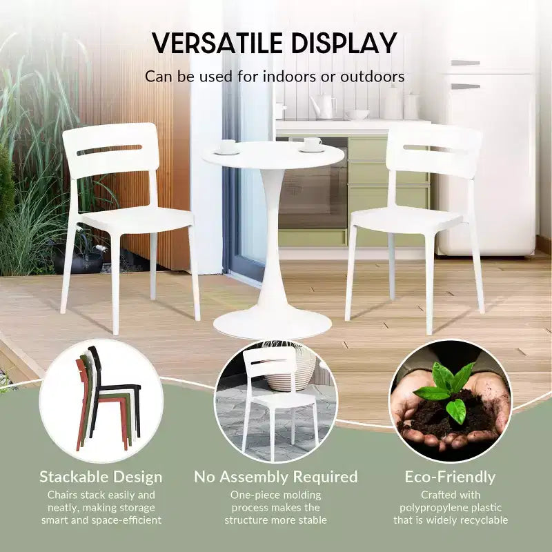 Ensemble de table à manger de patio ronde en métal 5 pièces d'intérieur/extérieur WestinTrends Playa avec chaises de patio empilables